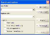 Editing idea text : pure HTML code  - Replace dialog