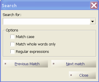 Search dialog