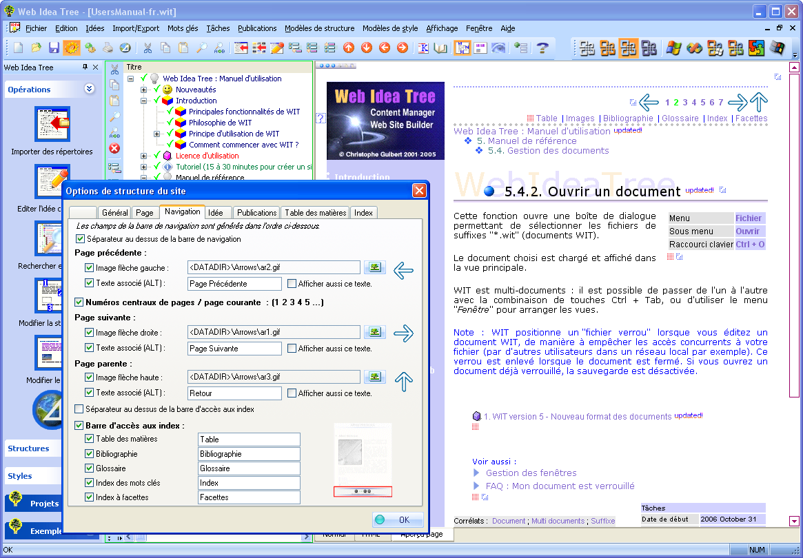 Modification des paramtres de la barre de navigation.