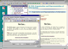 Figure 1 : organization and presentation of information - Figure 1 - WebIdeaTree working screen, showing 'idea' outliner partially covered by text editor window, with associated Page Preview on right side of screen.