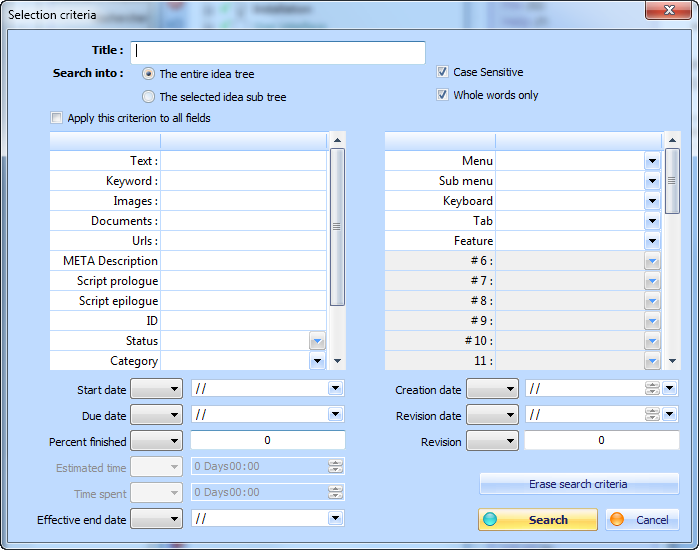Fig 4.21 : selection criteria