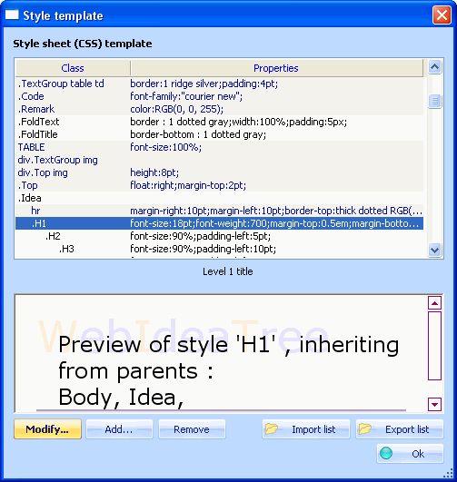 Fig 4.29 : CSS style template