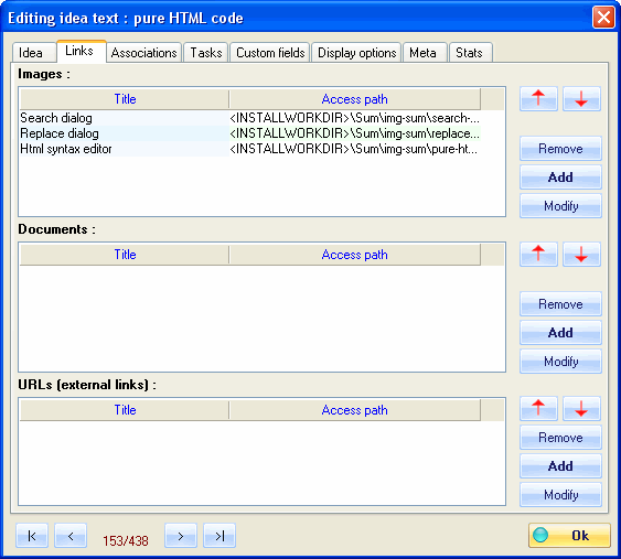 Fig. 4.14 : Images, documents and external references