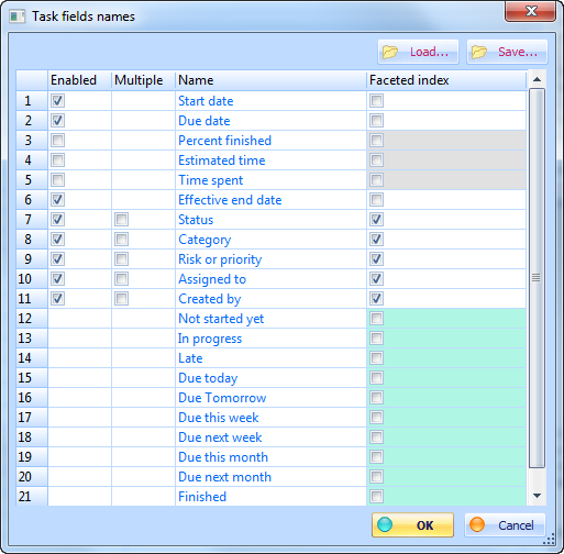 Enabling task fields