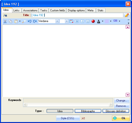 Figure 3 : idea properties dialog
