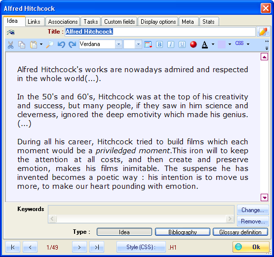 Fig 4.12 : Idea tab.
