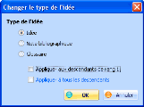 Changer le type d'une idée - Fig 4.9 : Changer le type d'une idée, et éventuellement de ses descendants