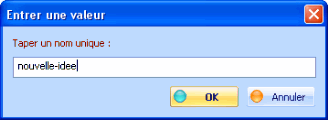 Créer une idée fille  - Fig 4.6 : Choix d'un nom de fichier à associer à l'idée en cours de création.
