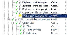 Cocher une idée pour sa prise en compte dans la table des matières - Fig 4.10 : Activation des idées pour figurer dans la table des matières