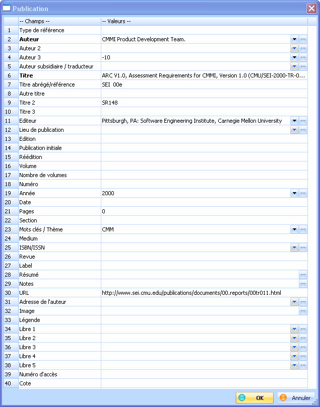 Fig 4.23 : Edition d'une publication