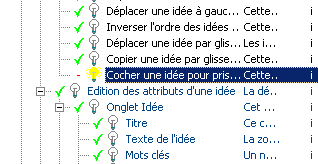 Fig 4.10 : Activation des idées pour figurer dans la table des matières