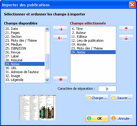 Fig 4.24 : Importer une liste d'ouvrages