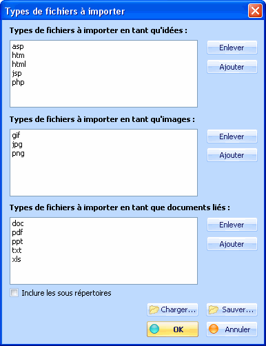 Importer des répertoires