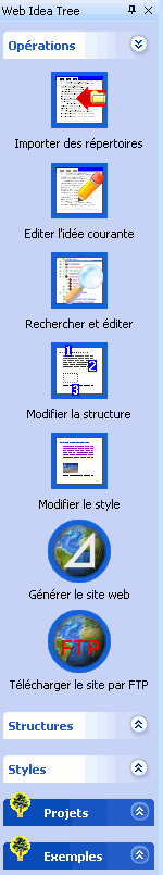 Barre d'outils gauche