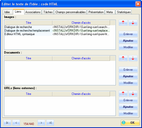Fig. 4.14 : Images, documents et références externes
