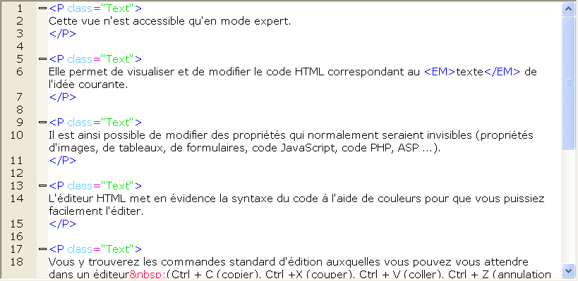 Editeur HTML syntaxique