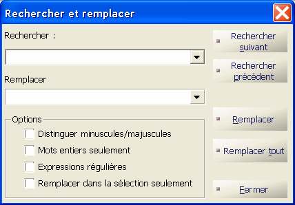 Dialogue de recherche/remplacement