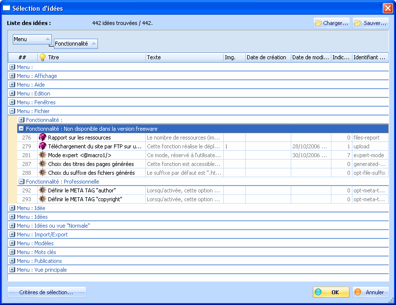 Regroupements suivant les valeurs d'attributs