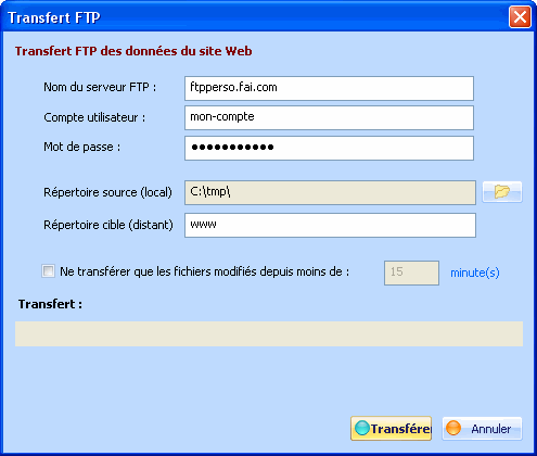 Fig 4.2 : Dialogue de transfert FTP.