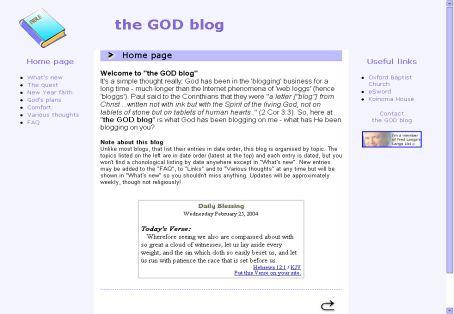 <a href=http://www.fords.co.nz/godblog/text/index.html>www.fords.co.nz/godblog</a>
